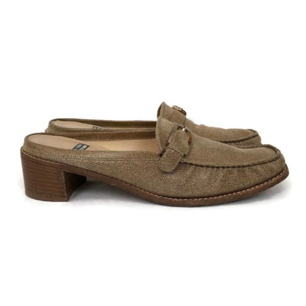 Stuart Weitzman Mules Square Toes Tan Leather - Picture 2 of 7